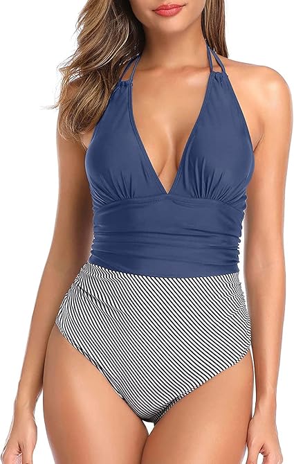 Holipick Women One Piece Swimsuit with Tummy Control Design