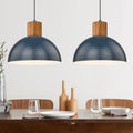 ELYONA Modern Hammered Pendant Light Fixtures 2 Pack - Farmhouse Blue