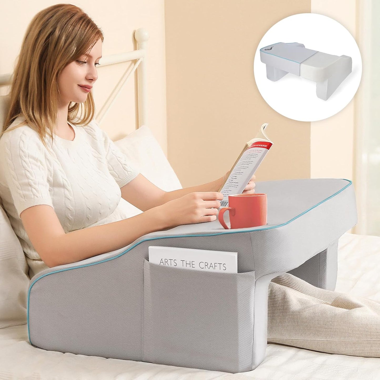 Luxury SUZZIPAD Reading Pillow with Lap Desk