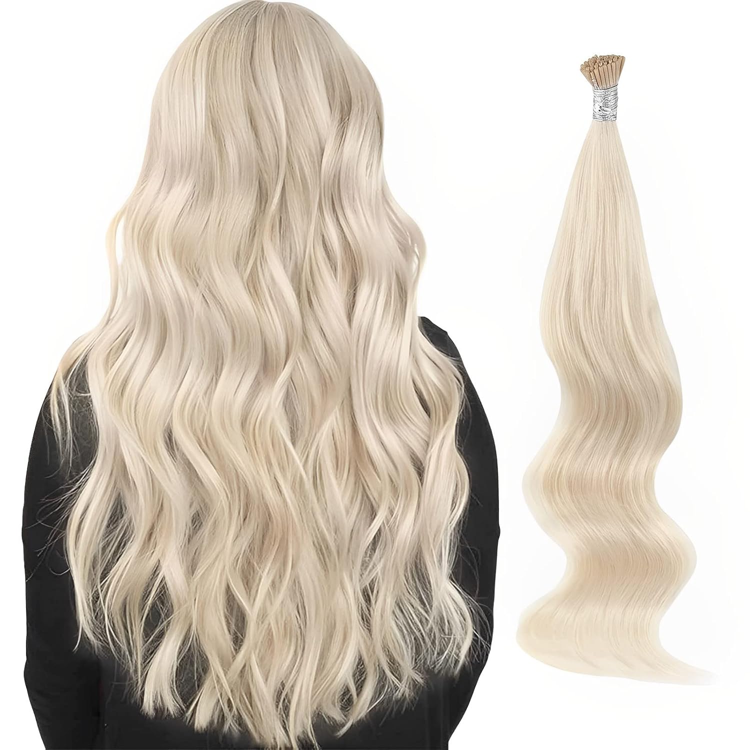 ABH AmazingBeauty Hair Extensions 14 Inch I Tip Blonde #60A