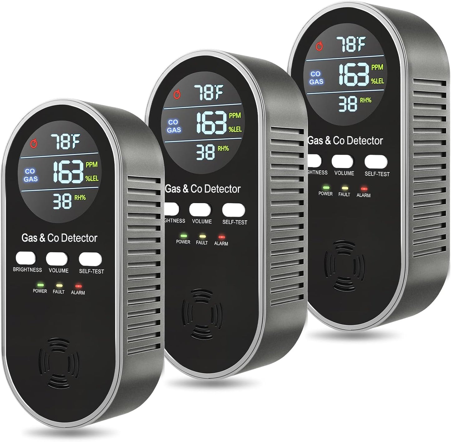 5 in 1 CO & Combustible Gas Detector with Digital Display