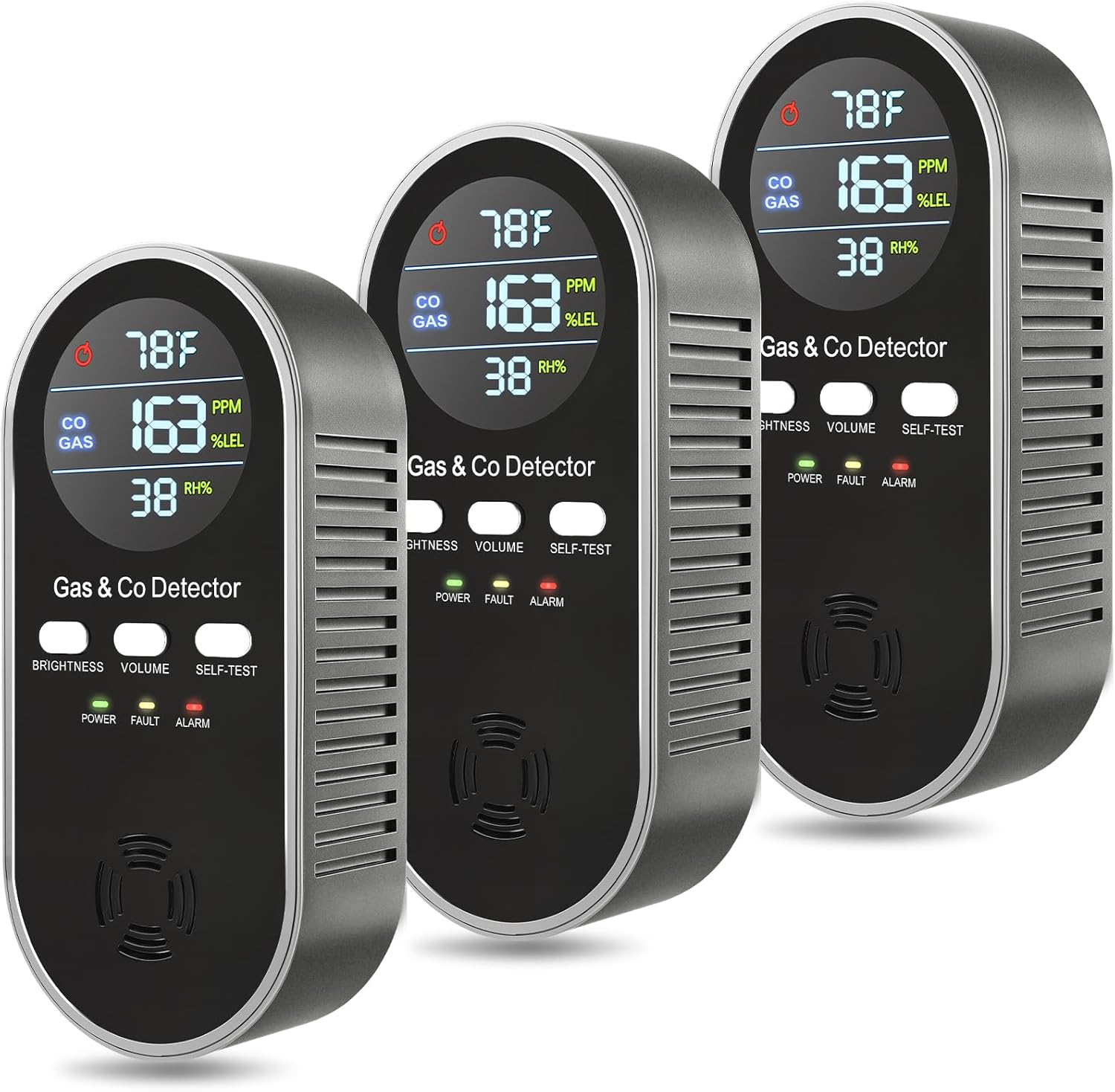 5 in 1 CO & Combustible Gas Detector with Digital Display