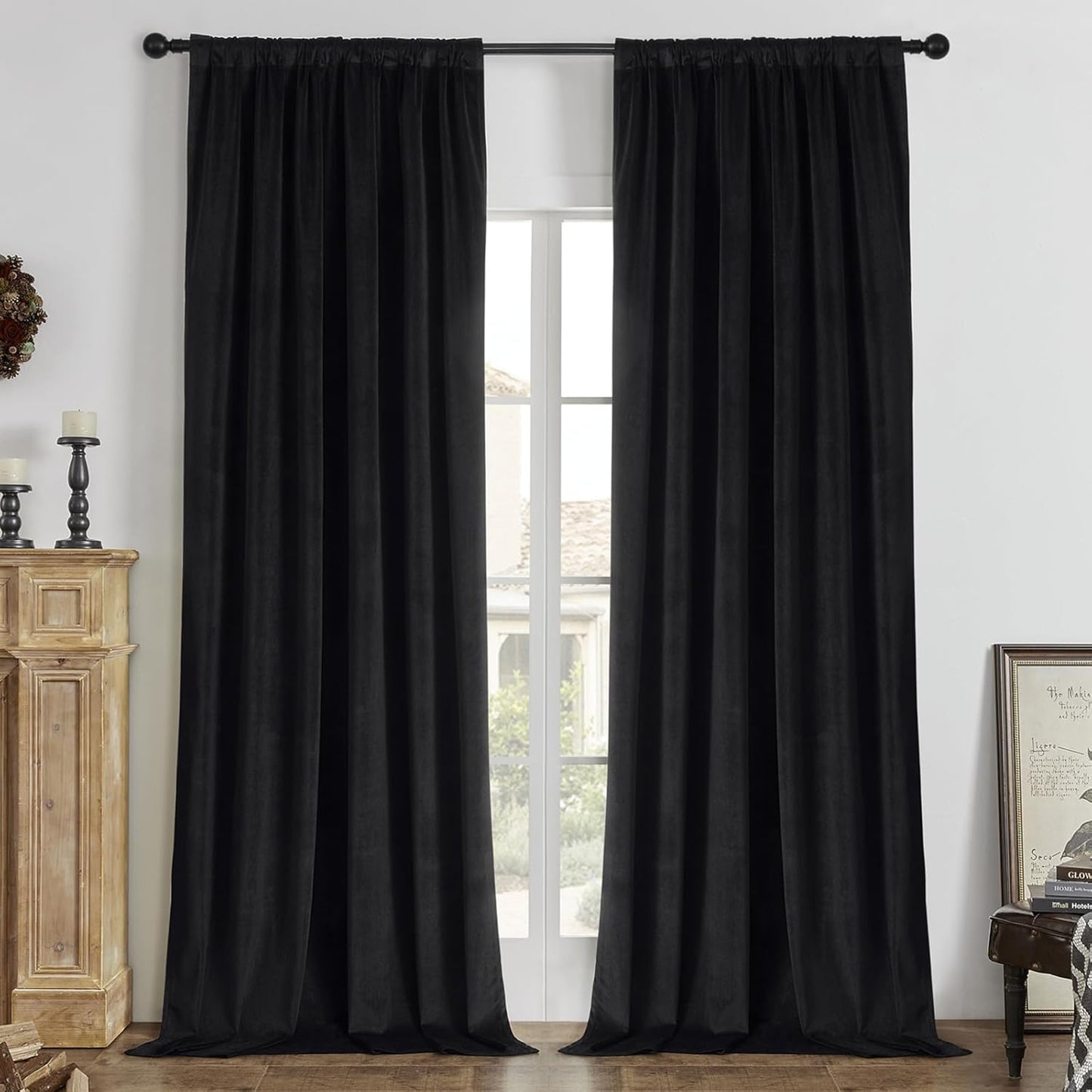 Joydeco Blackout Velvet Curtains 120 Inch for Luxurious Homes