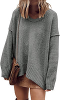 ANRABESS Oversized Scoop V Neck Batwing Sweater - Cozy Fall Staple Fit