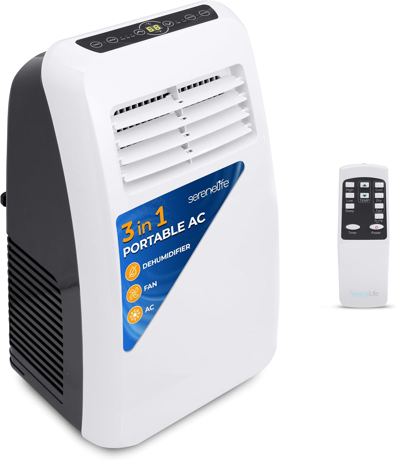 SereneLife 3-in-1 Portable AC with Dehumidifier