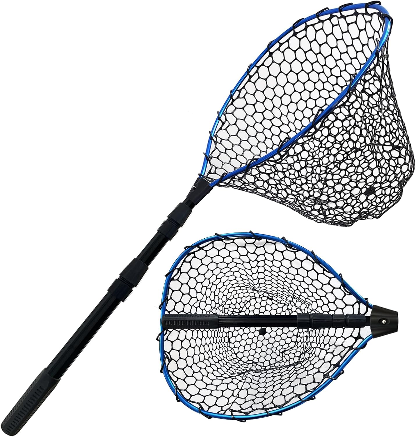 Telescoping Fishing Net with Durable Rubber Design for Anglers