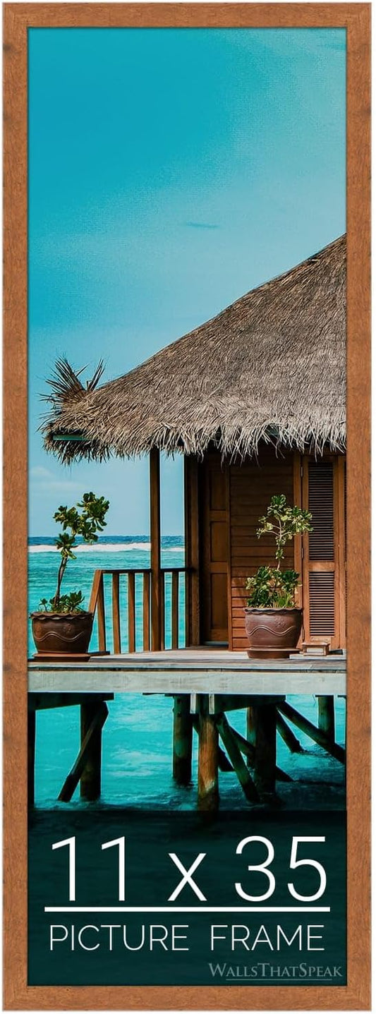 Light Walnut Rustic Pine Picture Frame for Puzzles and Photos