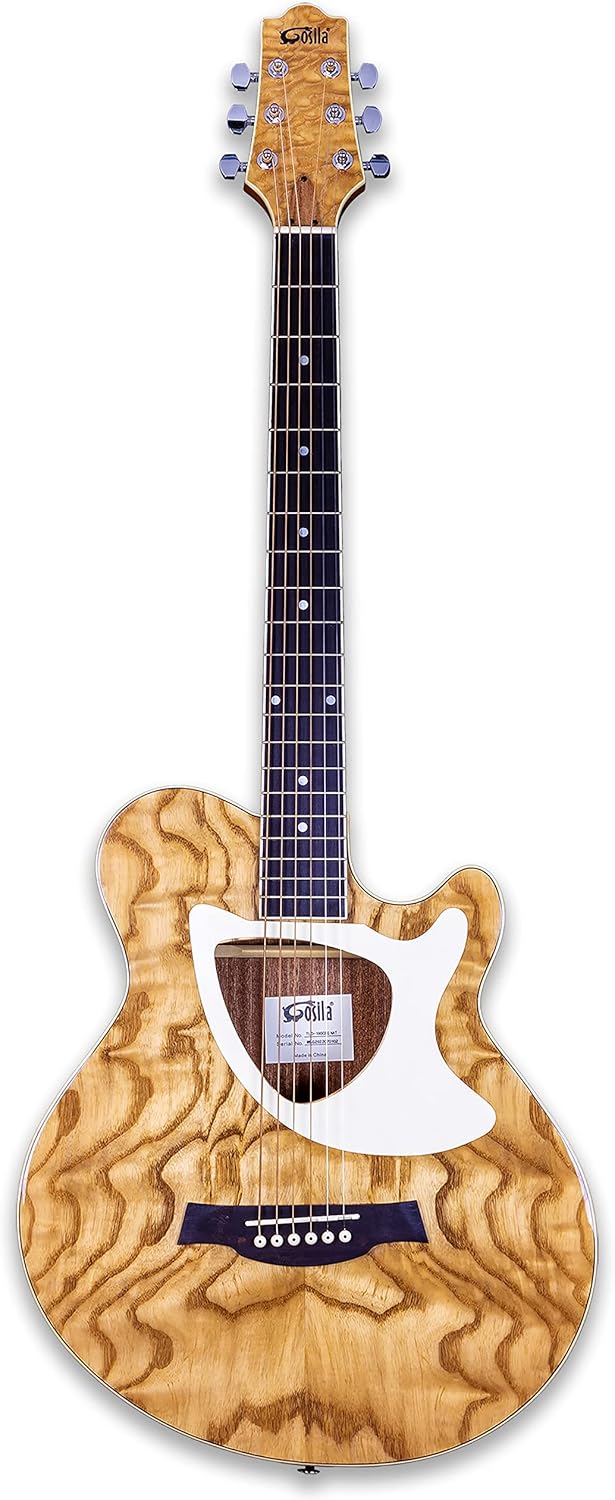 Thin Body Acoustic Electric Guitar w/ Built-In Tuner - Ashwood Gloss Finish!