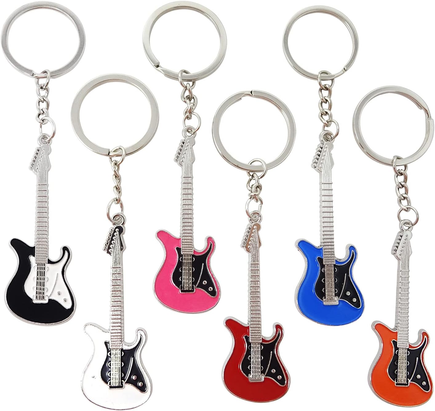 Cute Alloy Guitar Keychain Set - Music Lover's Dream! 