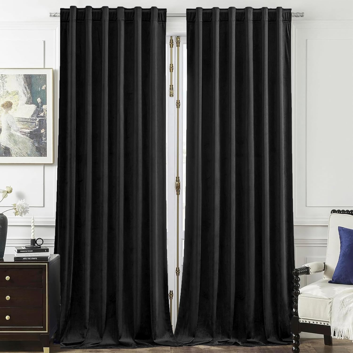 Luxurious Black Velvet Curtains for Bedroom and Living Room