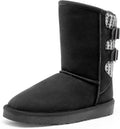 Girls Boys Mid Calf Faux Fur Lined Snow Boots - Warm Grip