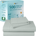 King Cotton Sheets Set 500 TC Sateen - Cooling Deep Pocket Fit
