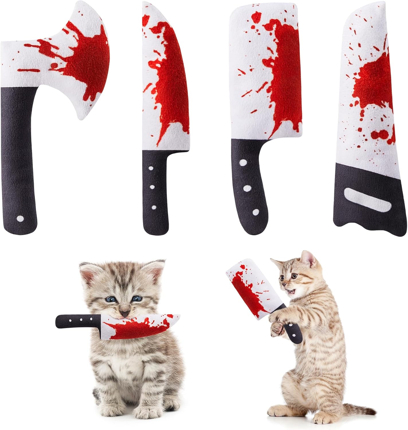 Horror Knife Catnip Toy Set - 4Pcs Fun & Safe Indoor Exercise