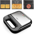 Sunvivi 3-In-1 Sandwich Maker - Non-Stick Plates & Cool Touch Handle