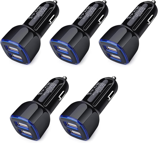 Fast Charge 5-Pack Car Charger for iPhone & Samsung