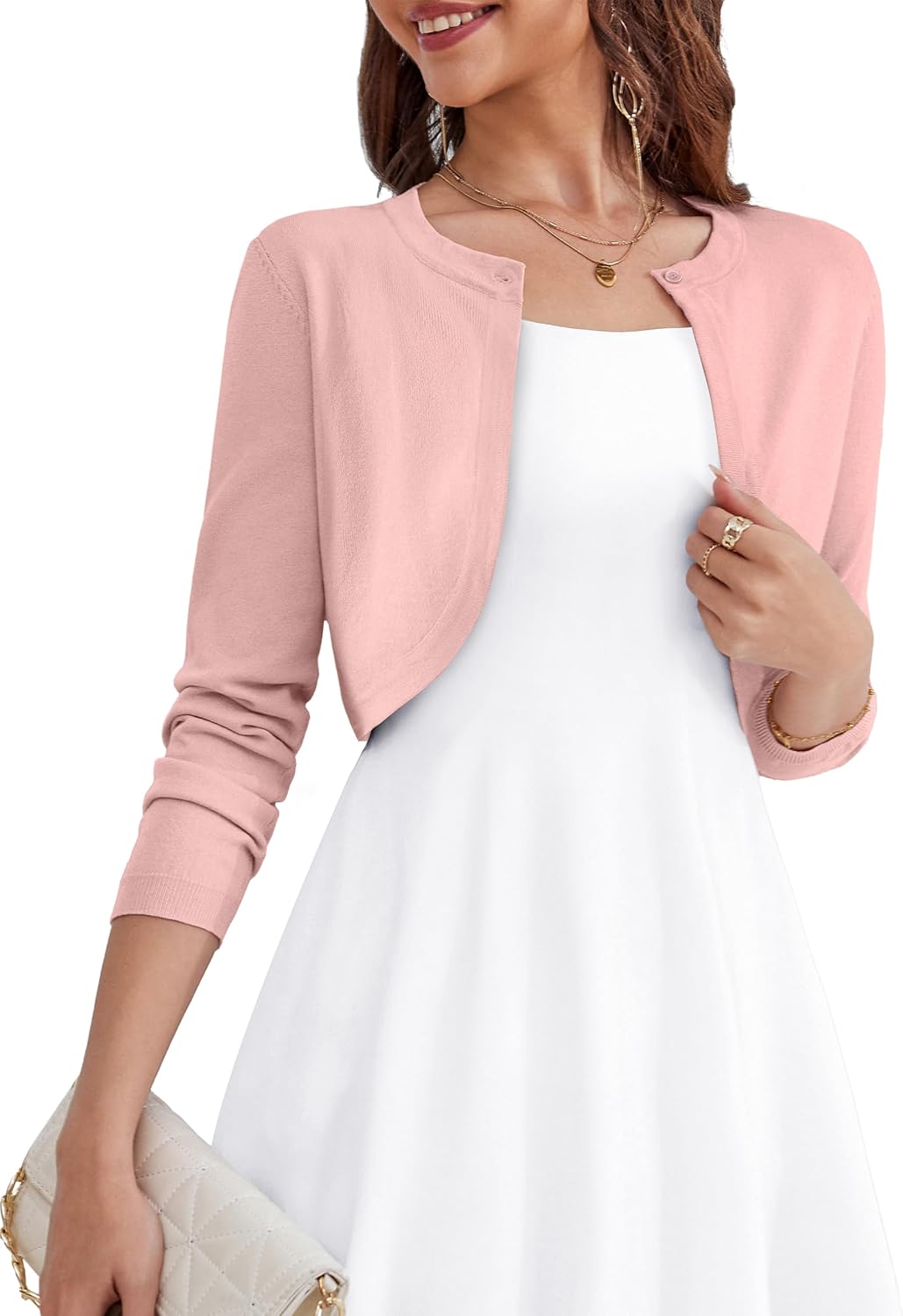 OmicGot Women's Long Sleeve Cardigan for Dresses and More