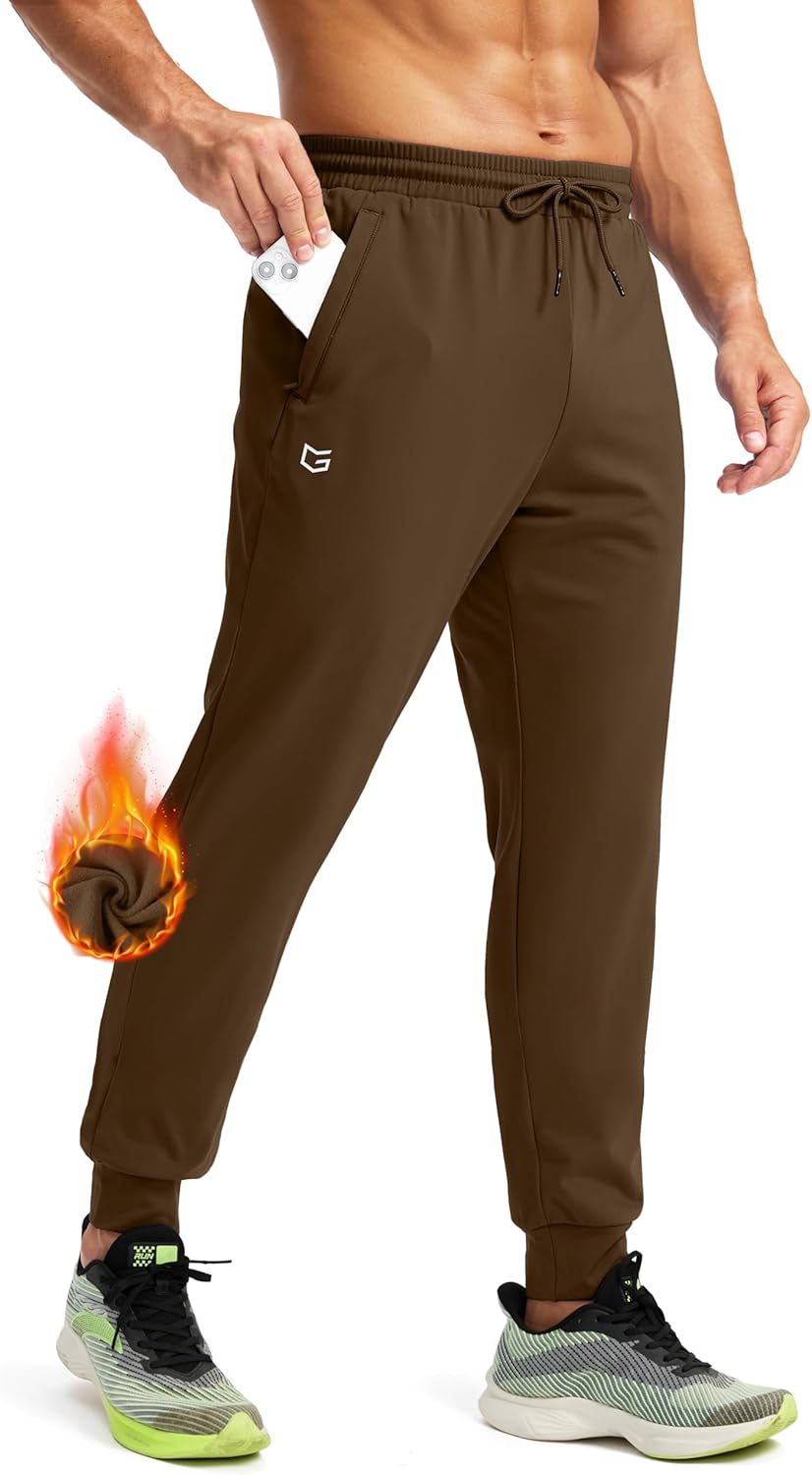 G Gradual Men's Fleece Joggers: Warm, Water Resistant Athletic Pants