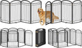 Full Metal Free Standing Dog Gate with Door 192in x 36in - Stable