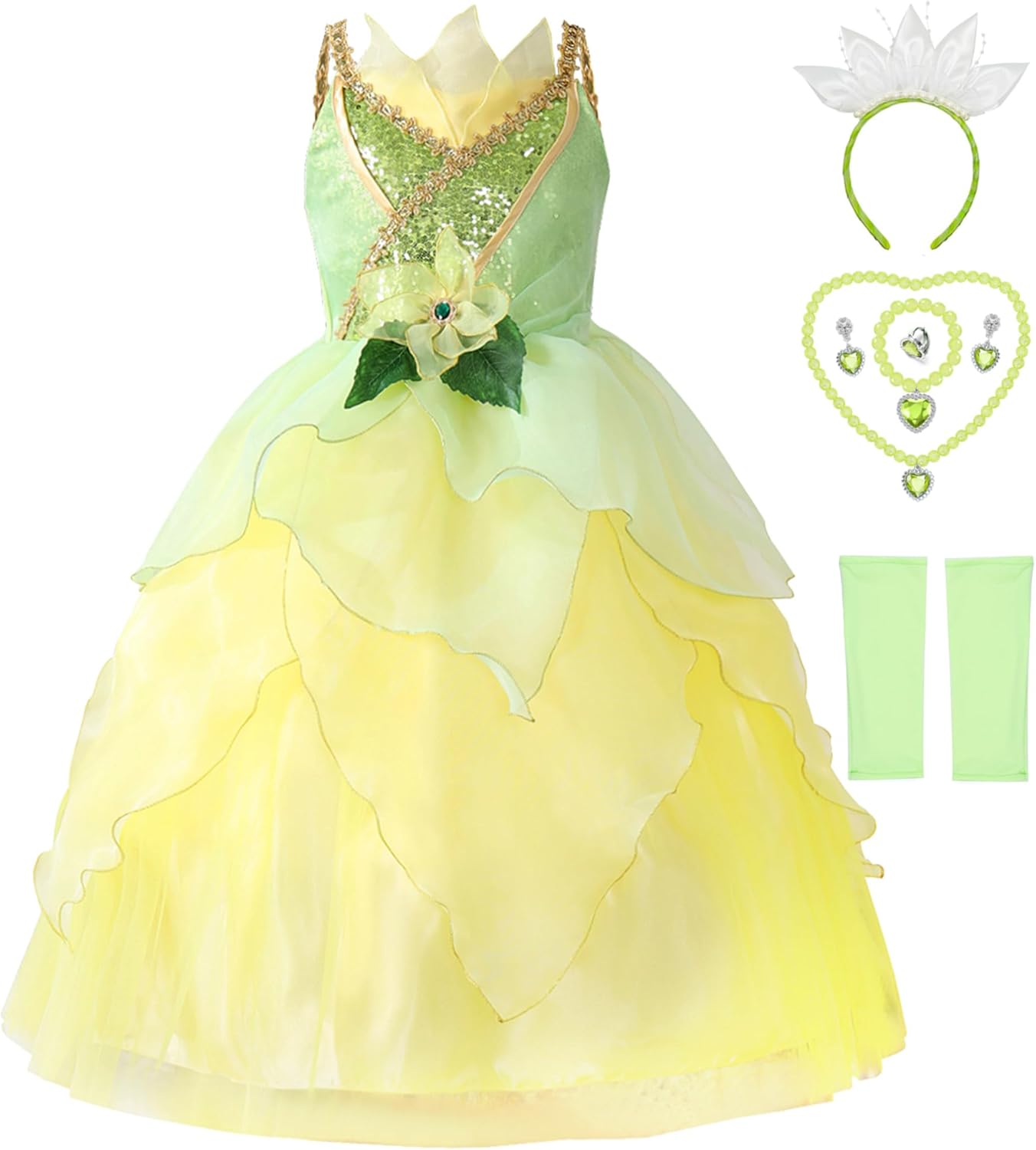 Princess Tiana Costume for Girls - Perfect for Dress Up Fun