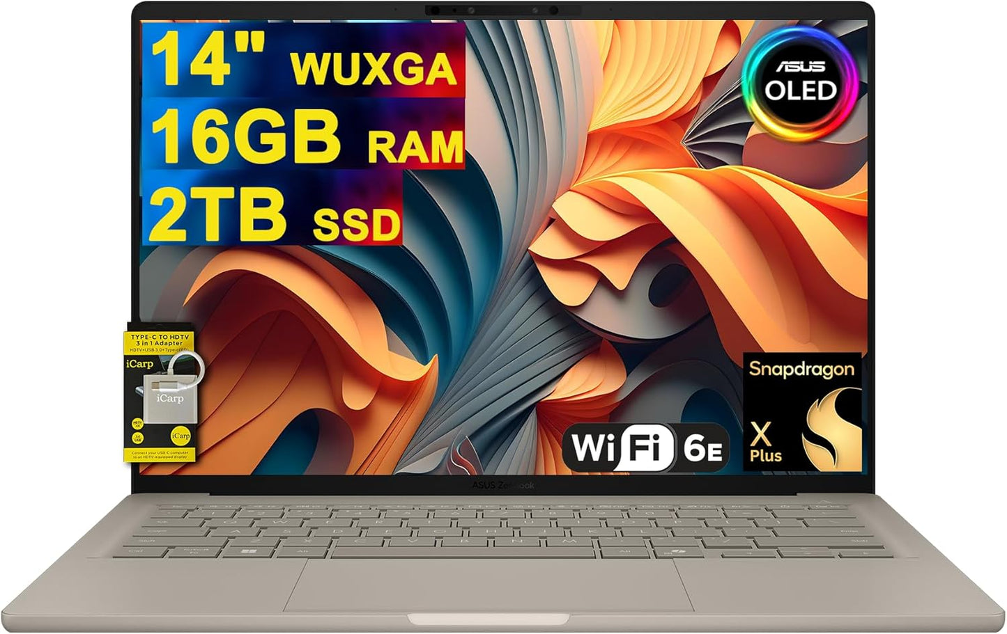 ASUS Zenbook A14 Laptop 14in WUXGA OLED for Creators and Professionals