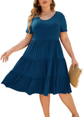 Plus Size Tiered Babydoll Midi Dress - Flattering Summer Fit