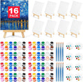 16 Pack 8x10In Canvas Boards for Painting with Brushes & Easels
