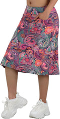 Women's Midi Length Skorts Skirt 24 in Knee Length - Active Comfort