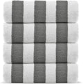 Turkish Cabana Thick Stripe Pool Beach Towels 4-Pack - Soft, Absorbent
