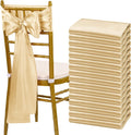 Champagne Satin Chair Sashes 60 PCS - Elegant Event Decor