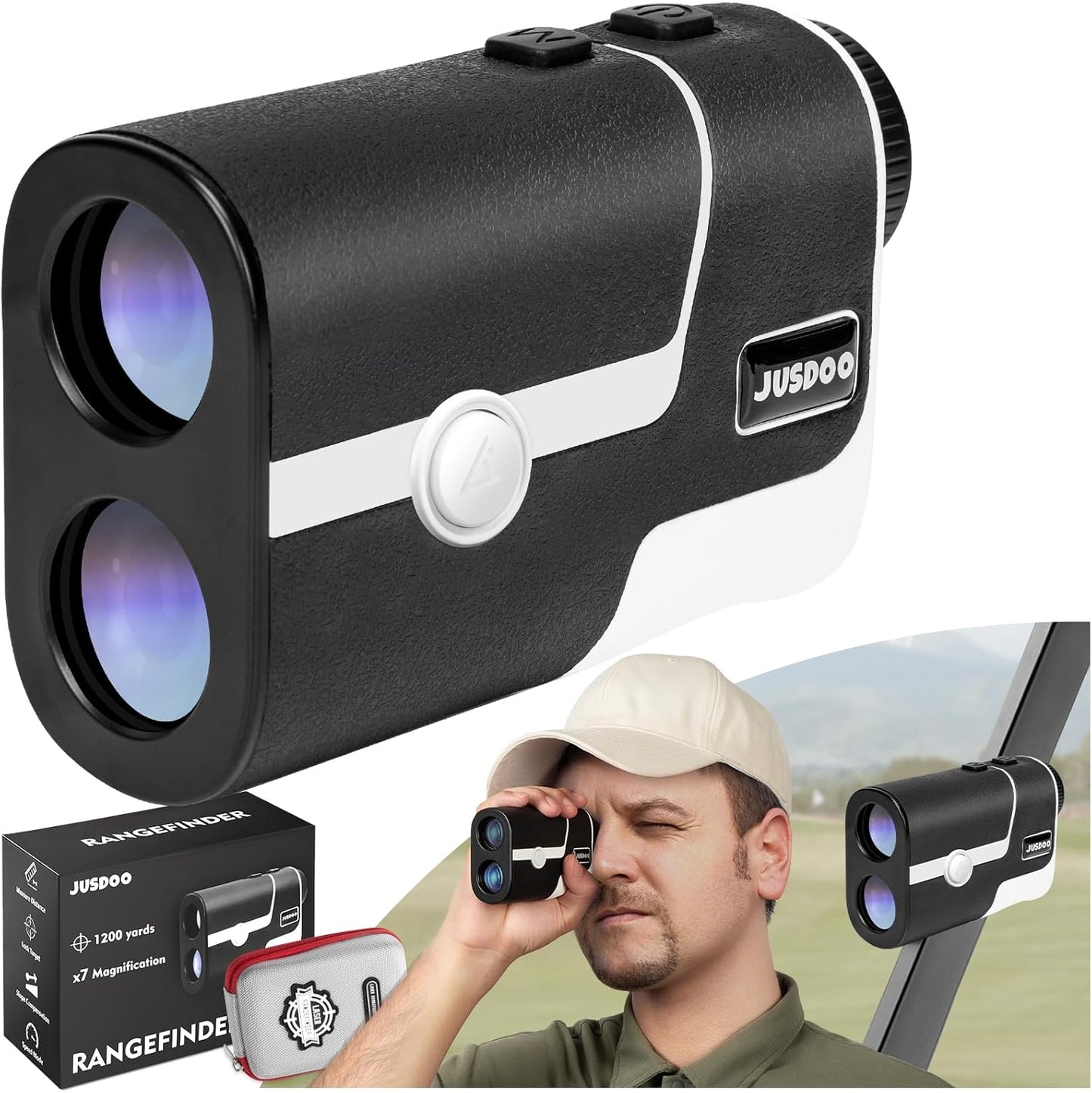 JUSDOO Golf Rangefinder: 1200 Yards Slope & 7X Magnification