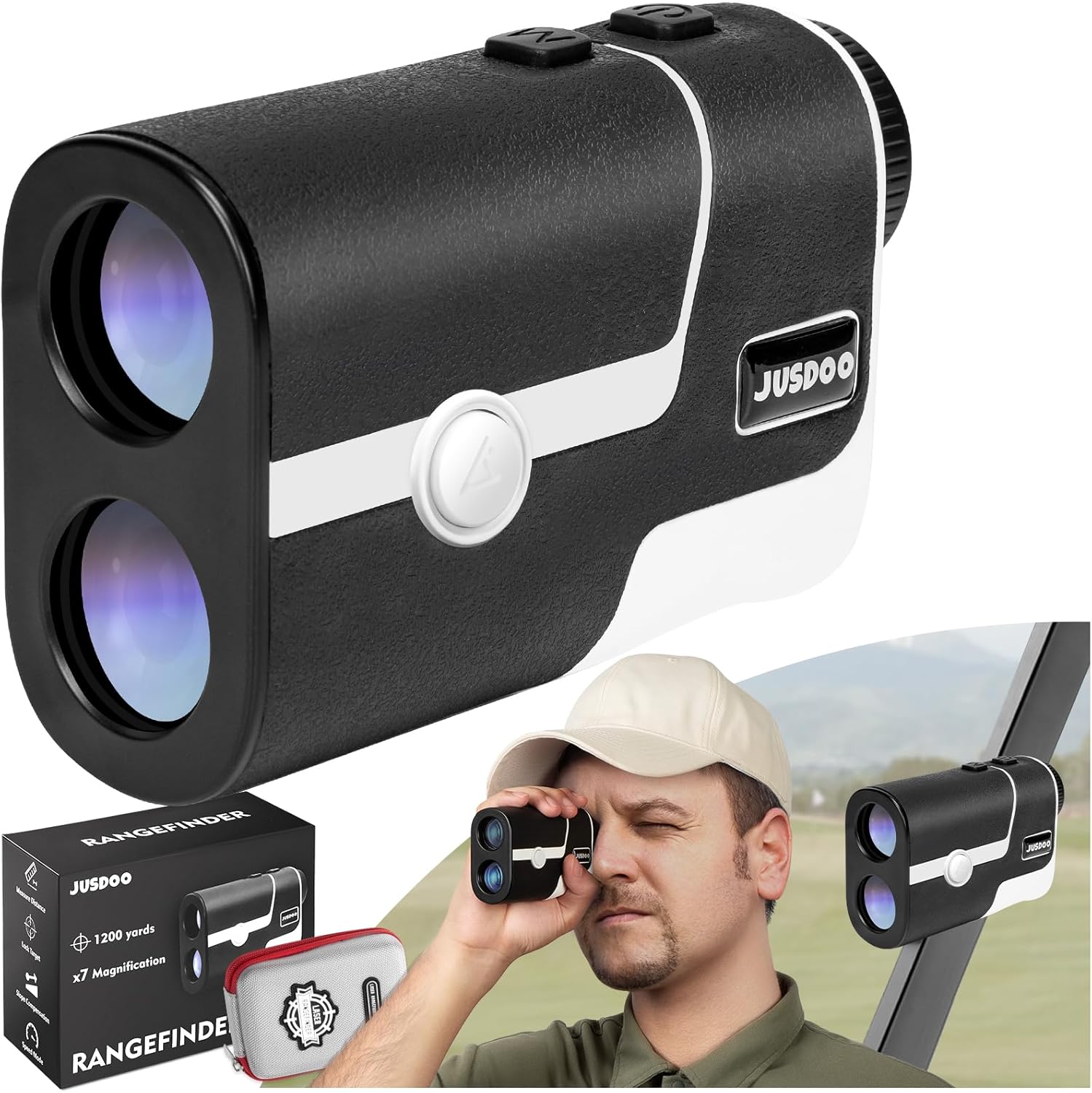JUSDOO Golf Rangefinder: 1200 Yards Slope & 7X Magnification