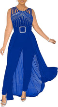 One Piece Elegant Overlay Jumpsuit - Sexy Bodycon Rhinestone Romper