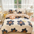 Black Sunflower Full Size Comforter Set - Soft Cotton Bedding
