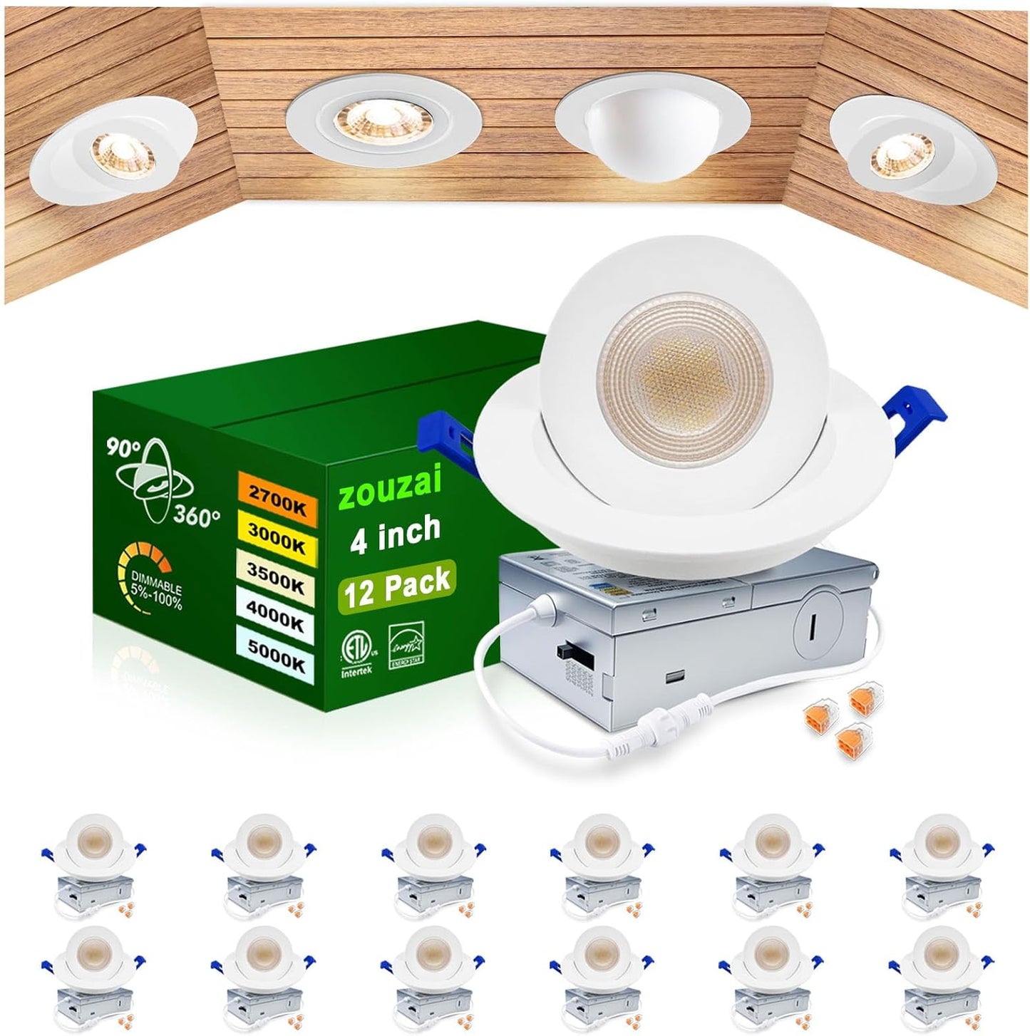 zouzai New Generation 5CCT LED Recessed Gimbal Light Review