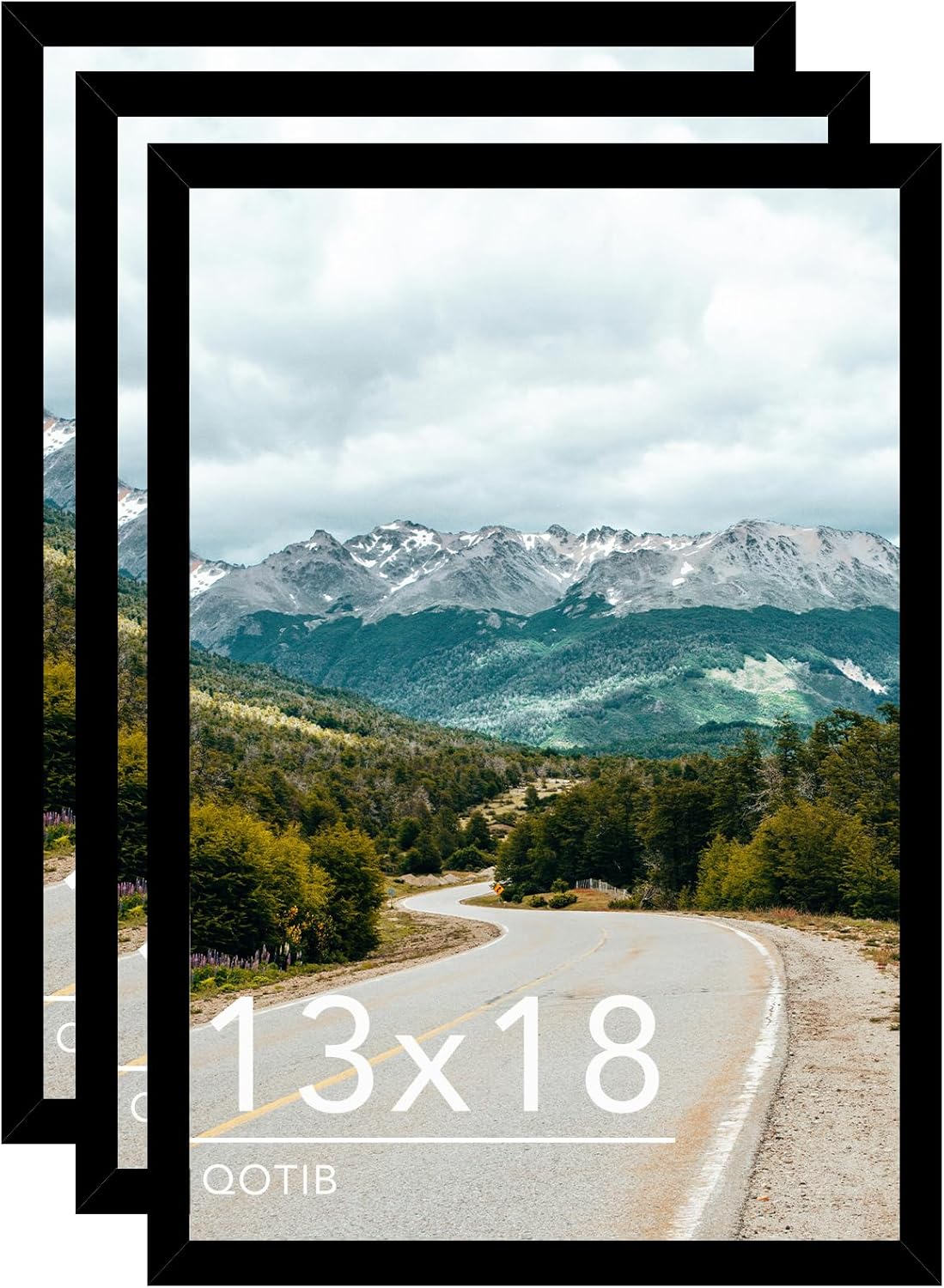 13x18 Picture Frame Black for Wall Hanging - 3 Pack Frames