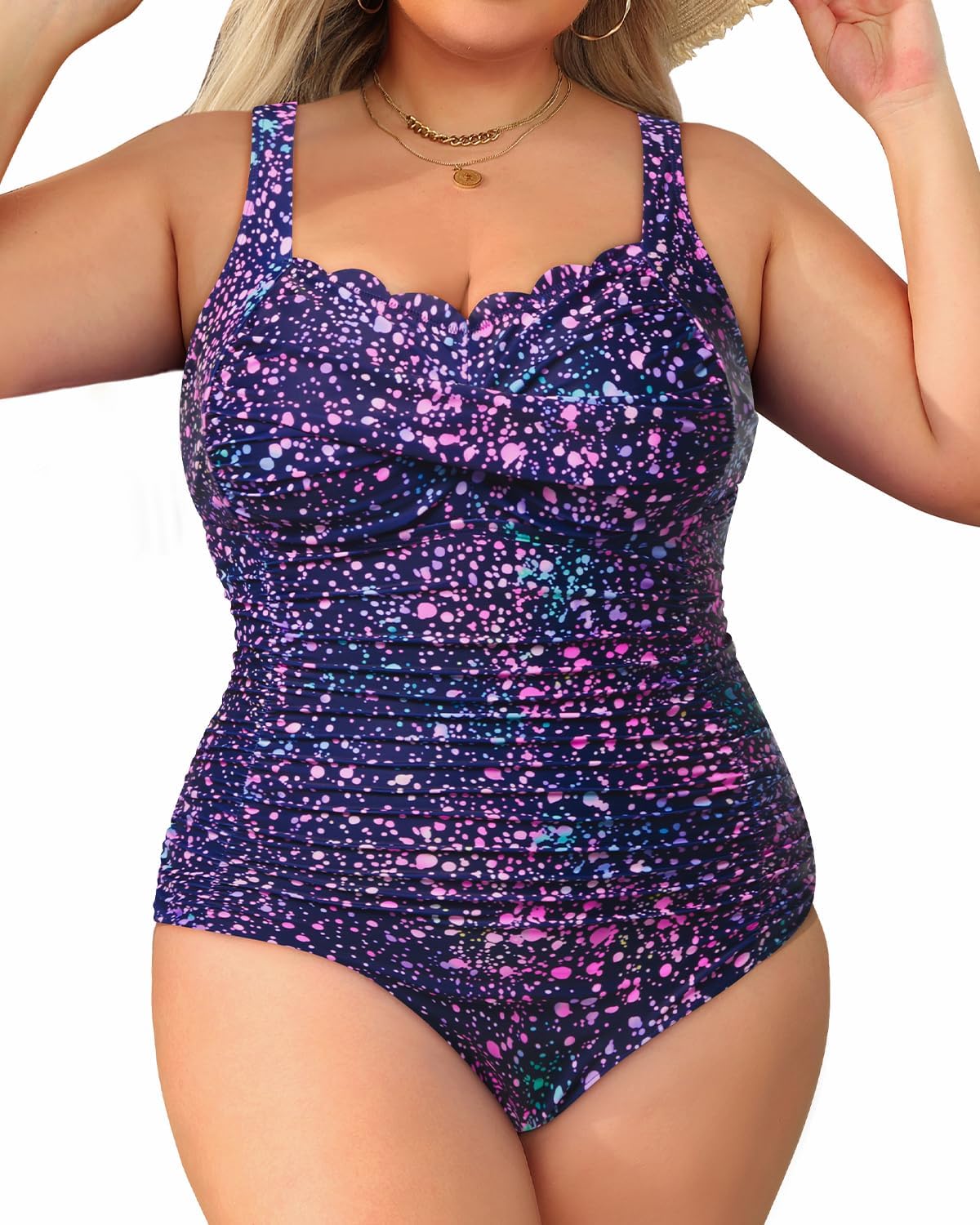 Aqua Eve Plus Size One Piece Swimsuit for Tummy Control