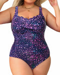 Plus Size One Piece Swimsuit - Tummy Control Full Coverage natural