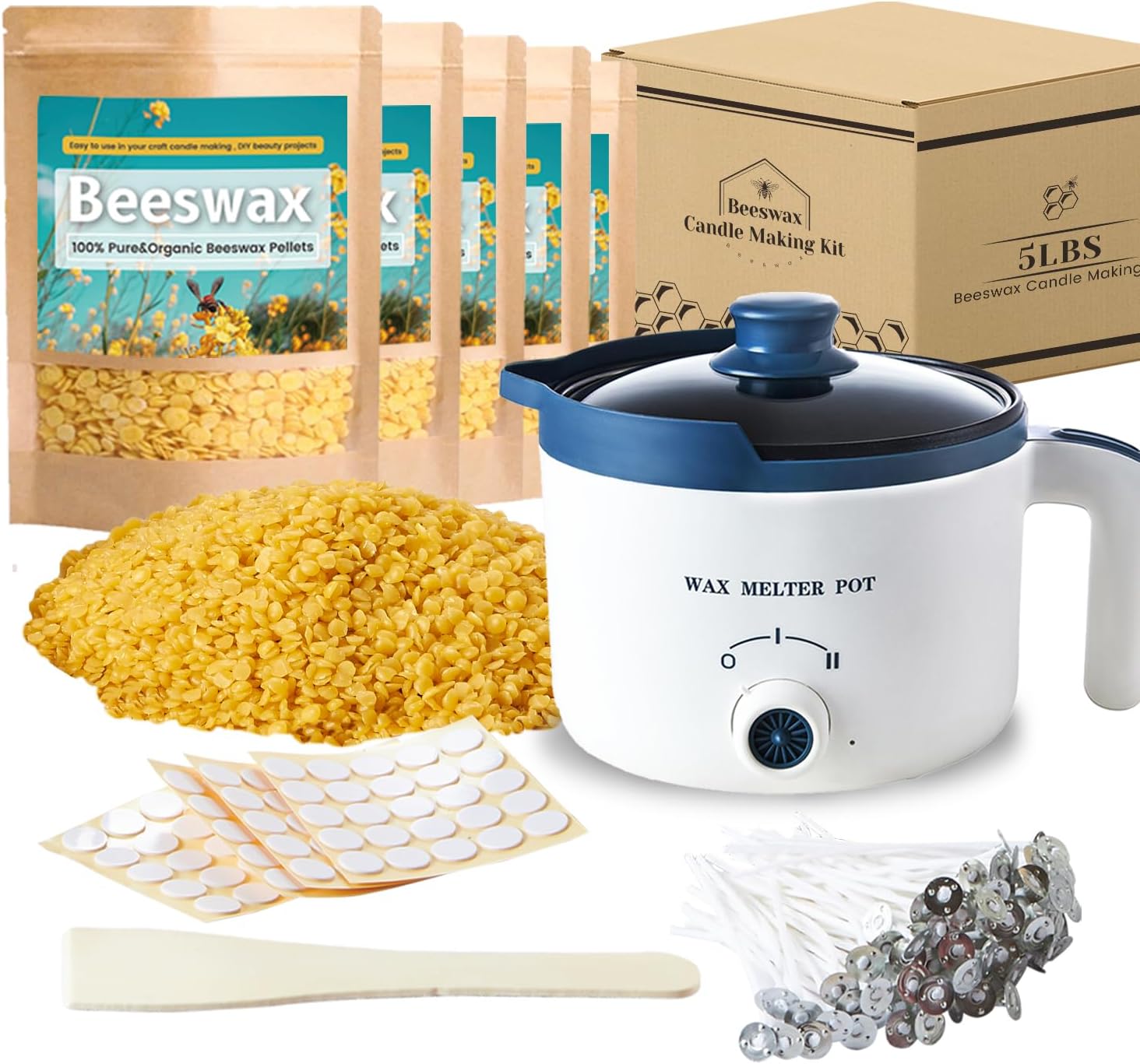 5lbs Beeswax Candle Making Kit - Easy Melting!