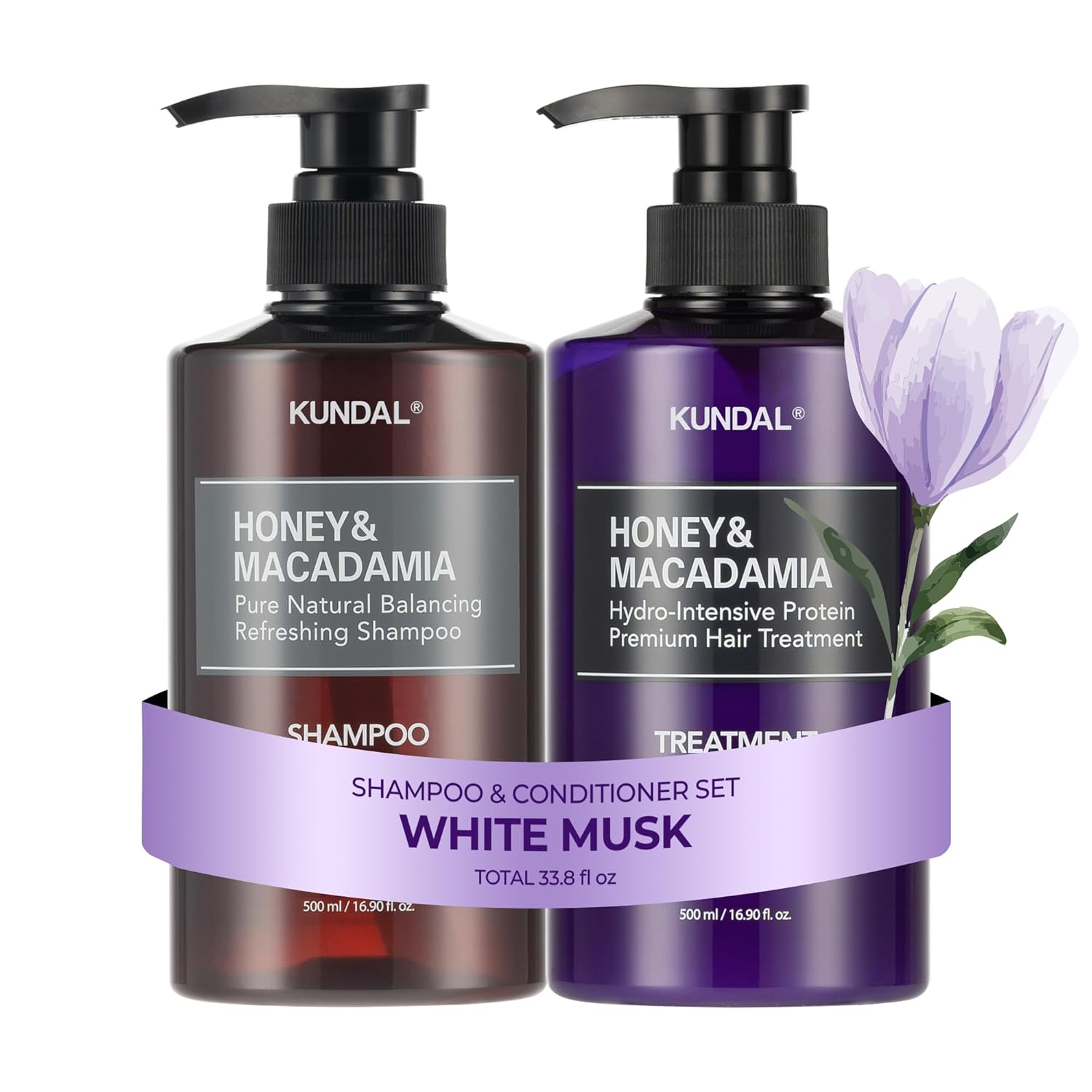 KUNDAL Korean Shampoo and Conditioner Set for All Hair Types