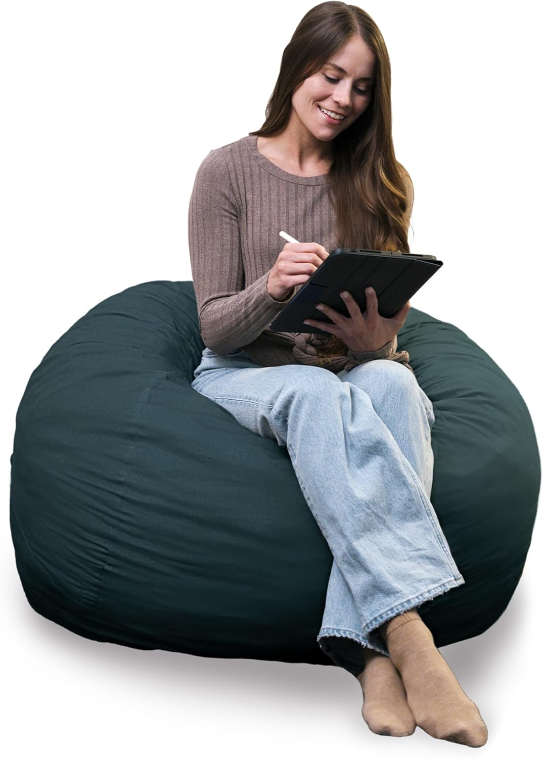 Big Joe Fuf 4Ft Foam Bean Bag Chair for Kids and Teens