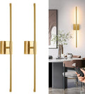 Gold Battery Operated Wall Sconces - Dimmable Rechargeable LED