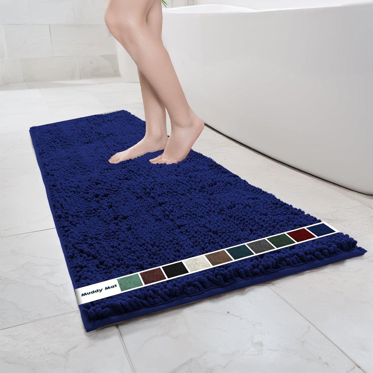 Muddy Mat Chenille Bathroom Rugs Quick Dry Microfiber Mats