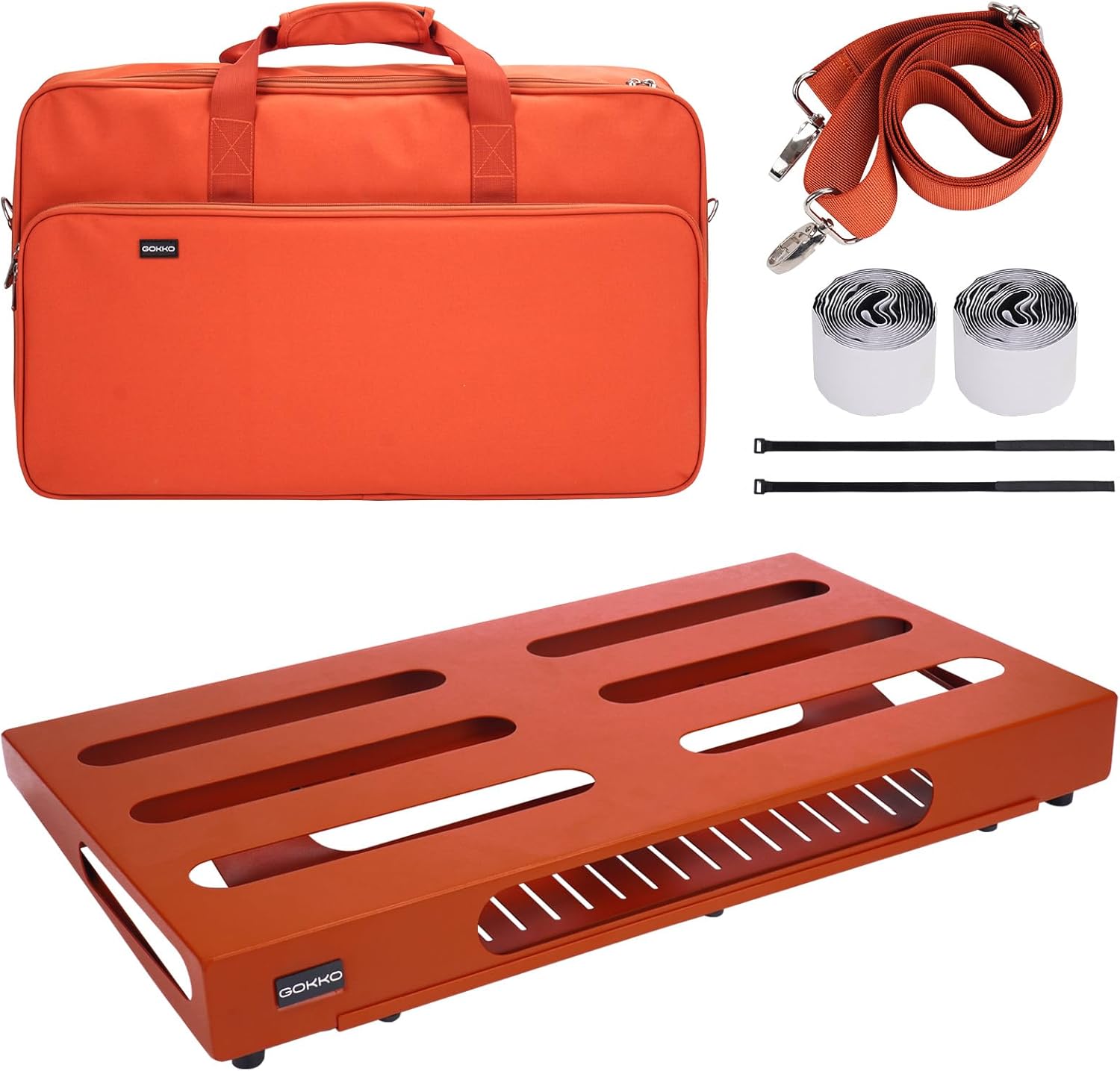 Guitar Pedal Board 22 x 12.6 inches with Carry Bag & Power Supply