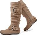 Luoika Women's Slouchy Knee High Boots for Extra Wide Calves