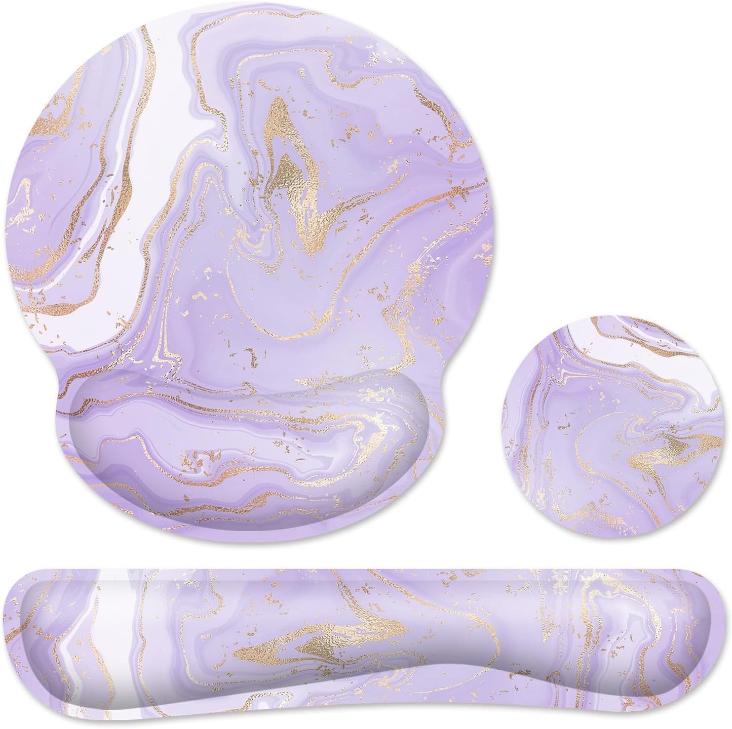 Purple Marble Ergo Wrist Rest Set - Pain Relief & Comfort