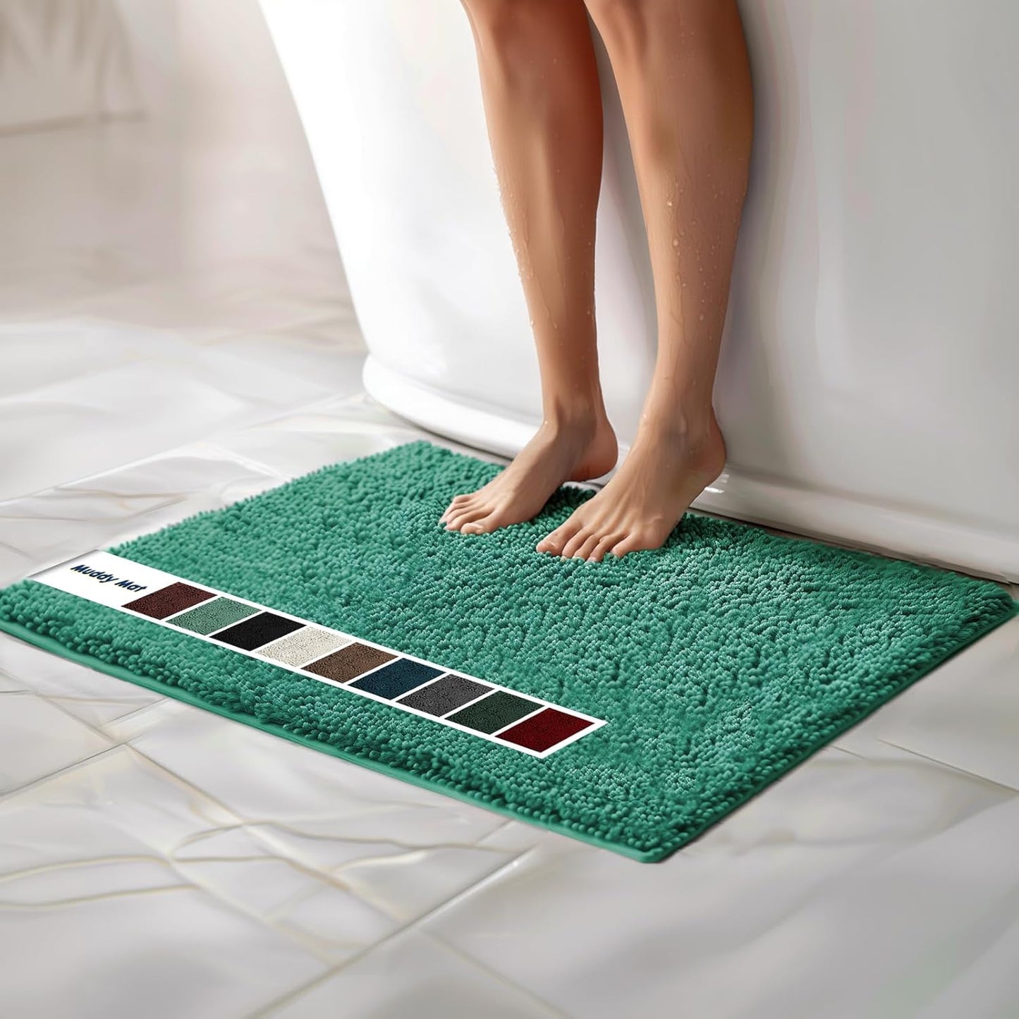 Muddy Mat Chenille Bathroom Rugs Quick Dry Microfiber Mats