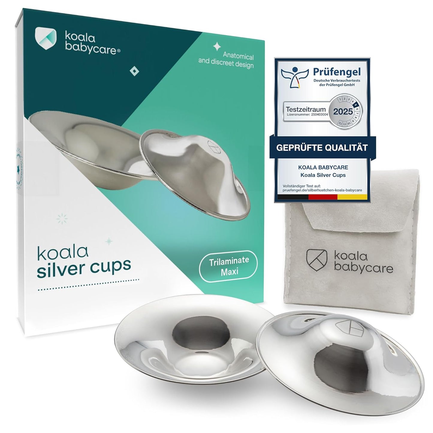 Koala Babycare Silver Nursing Cups for Breastfeeding Comfort