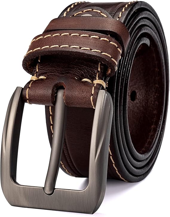 HOLMANSE Italian Full Grain Leather Belt for Men - Western Style
