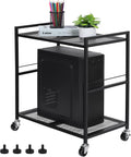 PC Tower Stand Mobile CPU Holder with Wheels - Easy Move & Ventilation