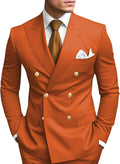 Double Breasted Suit Men Slim Fit Blazer Pants Set - Tailored Look is